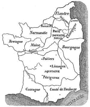 Carte de la France au Xe siècle